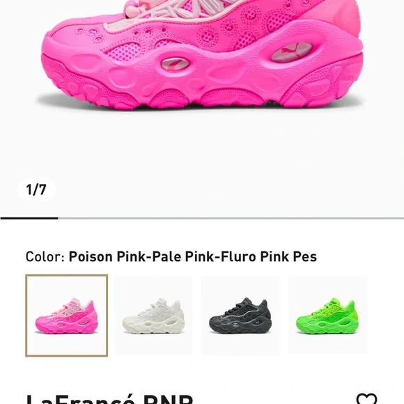 Puma X La France’ Men’s Poison Pink Athletic Shoes size 6 new with box